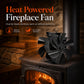 Heat Powered Fireplace Fan with 6 Trapezoidal Base and Thermometer
