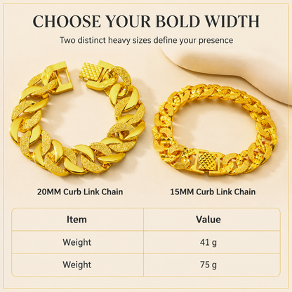 ✨60%OFF🔥 Men's Vietnamese Sand-Gold Style Bracelet – Matte Sandblasted Finish & Watch Clasp💎