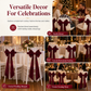 Large Velvet Christmas Bow Ornament for Holiday Tree and Home Decoration
