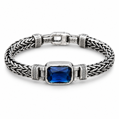 📢📢 50% OFF💎Vintage Sterling Silver Meander Bracelet – Handmade Braided Unisex Hip-Hop Jewelry
