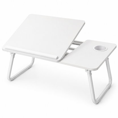 📢📢50% OFF !! ⏰Adjustable Laptop Bed Table with Cup Holder 5 Height Levels Folding Portable Lap Desk
