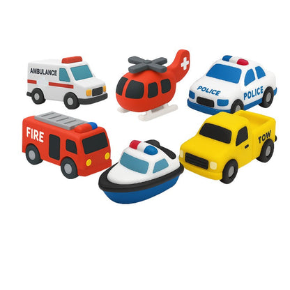 📢📢 50% OFF🛁 6-Piece Silicone Vehicle Bath Toys – Soft, Floating & Hole-Free for Splashy Play Ages 3+