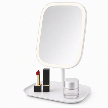 🌸 50% OFF NOW! 🌸Portable Folding Desktop Makeup Mirror with LED Light Compact Vanity Mirror for Dormitory