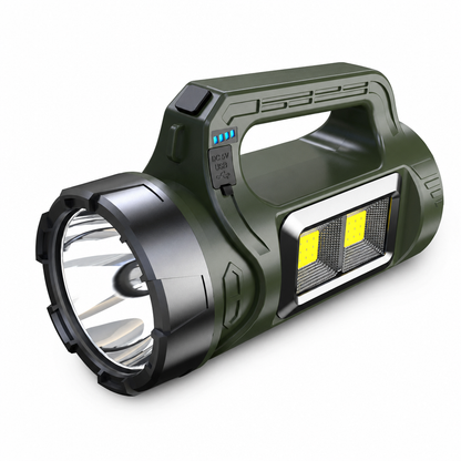 📢📢50% OFF !! ⏰Super Bright Solar Handheld Searchlight Rechargeable Waterproof Portable Flashlight with 2400mAh Battery
