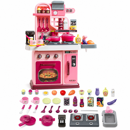 📢📢 50% OFF🧸Kids Pretend Play Kitchen Set – Realistic Cooking & Steaming Toy for Toddlers Ages 3+