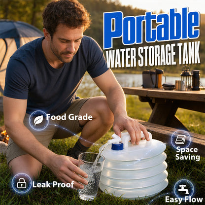 🏕️ Collapsible Water Container – Compact, Leak-Proof & Effortless