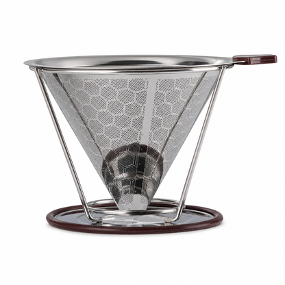 📢📢 50% OFF☕ Reusable Pour-Over Coffee Filter – Double-Layer 304 Stainless Steel Mesh for Paper-Free Brewing