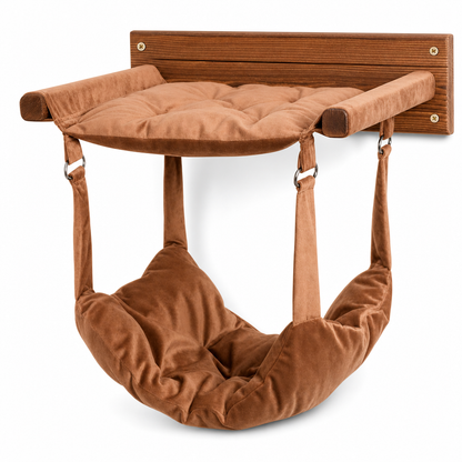 📢📢50% OFF !! ⏰Wall Mounted Wooden Cat Climbing Shelf and Hammock Floating Cat Nest and Steps Activity Toy