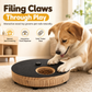 📢📢50% OFF !! ⏰Round Wooden Dog Scratching Board with Rotatable Treat Dispenser and Pet Nail File Pad