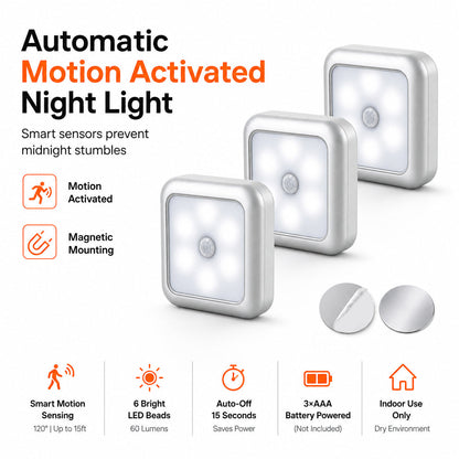 💡 Smart Motion Sensor Night Light – Hands-Free, Soft & Magnetic 🌙