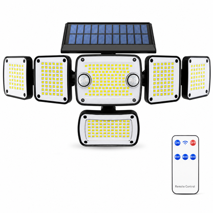 Solar Outdoor Wall Light with Dual Motion Sensors for Garden Yard and Fence Lighting