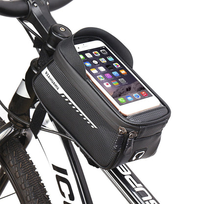 📢📢50% OFF !! ⏰Waterproof Bicycle Front Frame Bag Top Tube Cycling Bag with Phone Holder for Mountain and Road Bikes