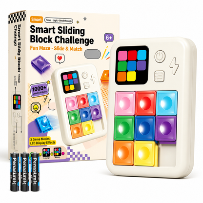 Electronic Sliding Block Toy with Screen Logical Thinking Training and Level Challenges Brain Teaser Game for Kids